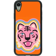 Coque iPhone XR - Silicone rigide noir Lion colors 2026