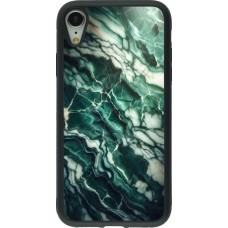 iPhone XR Case Hülle - Silikon schwarz Majestätischer grüner Marmor