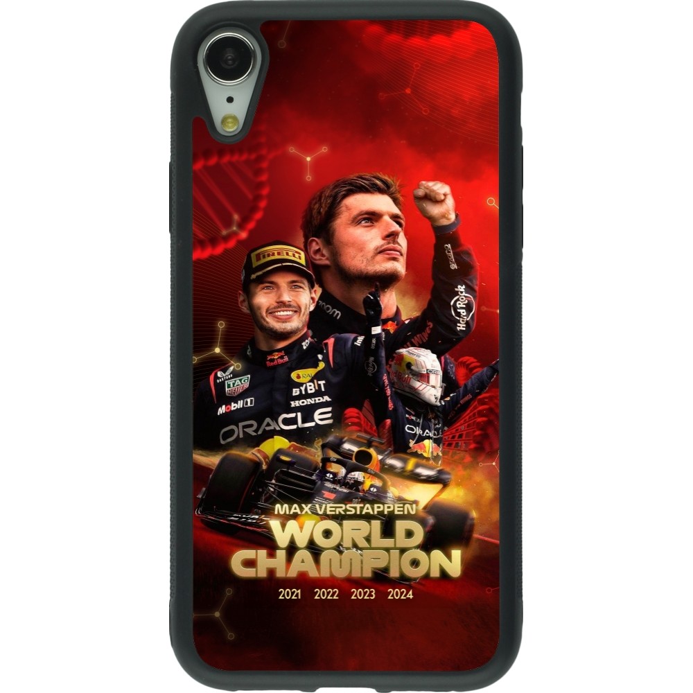 iPhone XR Case Hülle - Silikon schwarz Max Verstappen Champion 2023