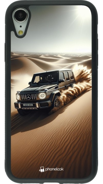 Coque iPhone XR - Silicone rigide noir Mercedes G Drift Desert