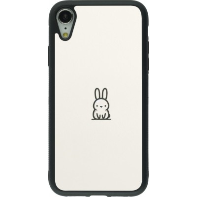 iPhone XR Case Hülle - Silikon schwarz Minimal Häschen Süße