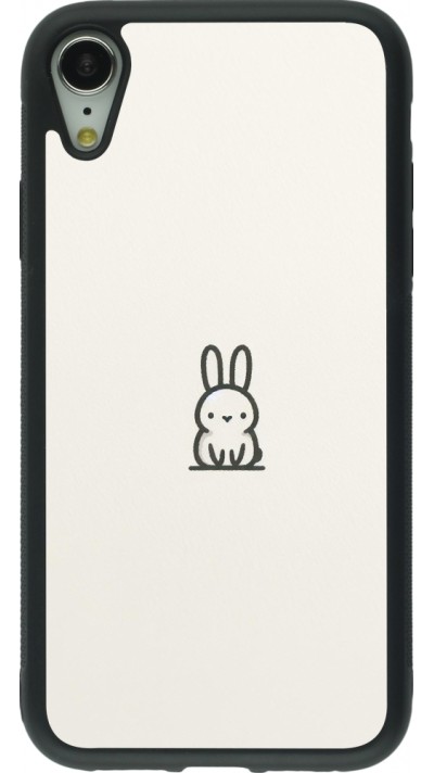 Coque iPhone XR - Silicone rigide noir Minimal bunny cutie