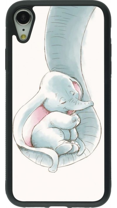 Coque iPhone XR - Silicone rigide noir Mom 1903