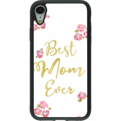 Coque iPhone XR - Silicone rigide noir Mom 2024 best Mom ever