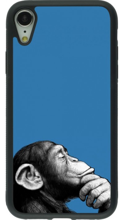 Coque iPhone XR - Silicone rigide noir Monkey Pop Art