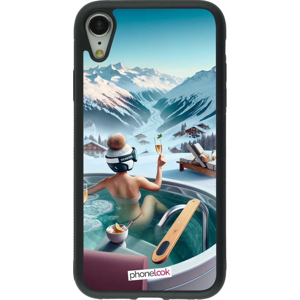 iPhone XR Case Hülle - Silikon schwarz Berg Glamour Whirlpool