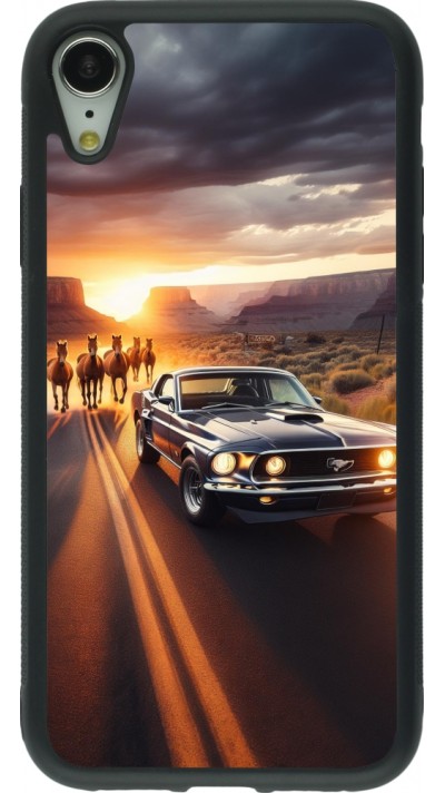 Coque iPhone XR - Silicone rigide noir Mustang 69 Grand Canyon