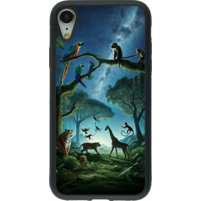 iPhone XR Case Hülle - Silikon schwarz Paradies der exotischen Tiere