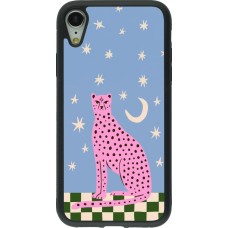 iPhone XR Case Hülle - Silikon schwarz Pink leopard with stars 2026