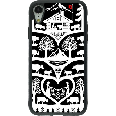 Coque iPhone XR - Silicone rigide noir Poya Suisse 2 noir