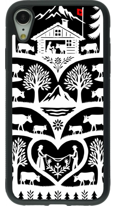 Coque iPhone XR - Silicone rigide noir Poya Suisse 2 noir