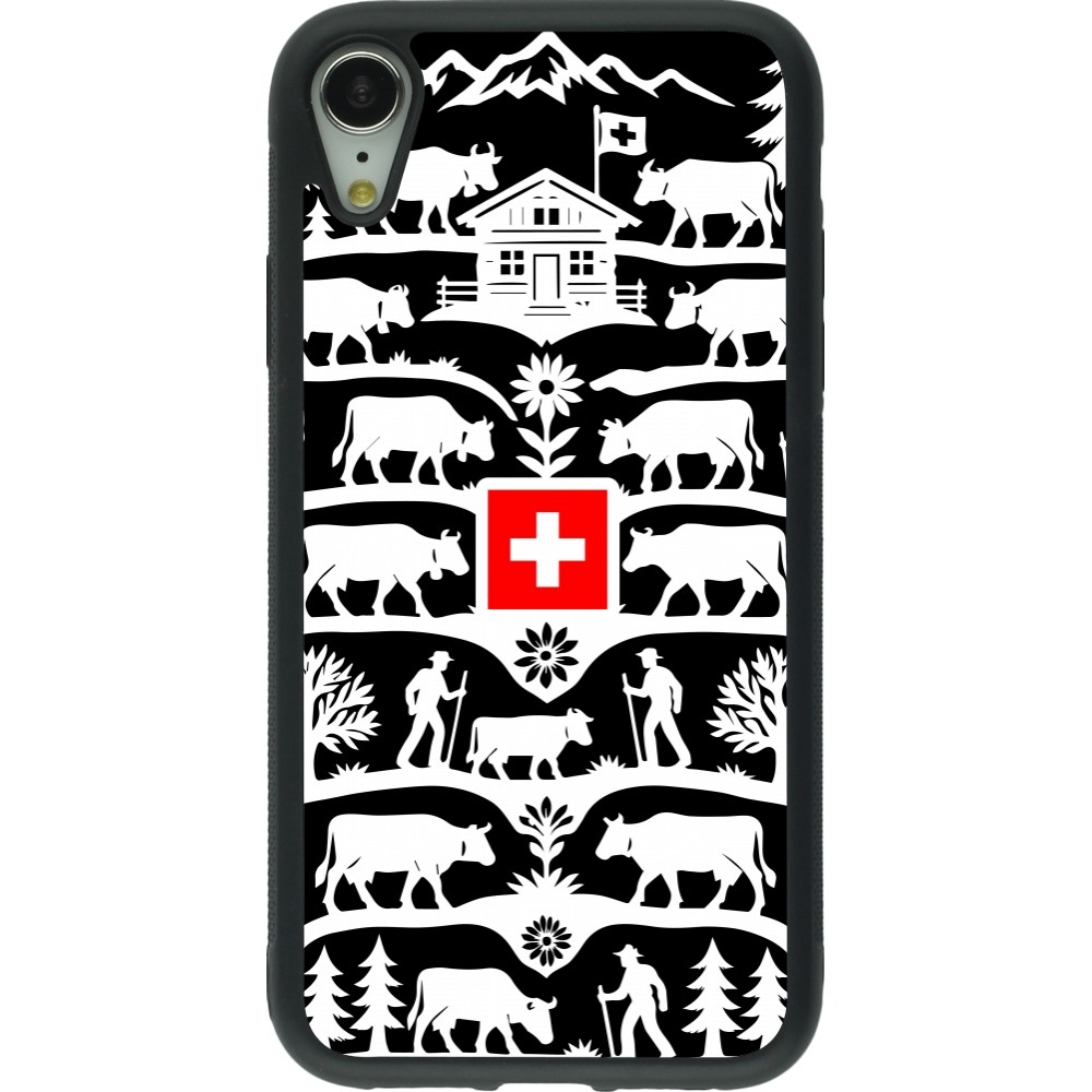 Coque iPhone XR - Silicone rigide noir Poya Suisse 3 noir