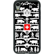 Coque iPhone XR - Silicone rigide noir Poya Suisse 3 noir