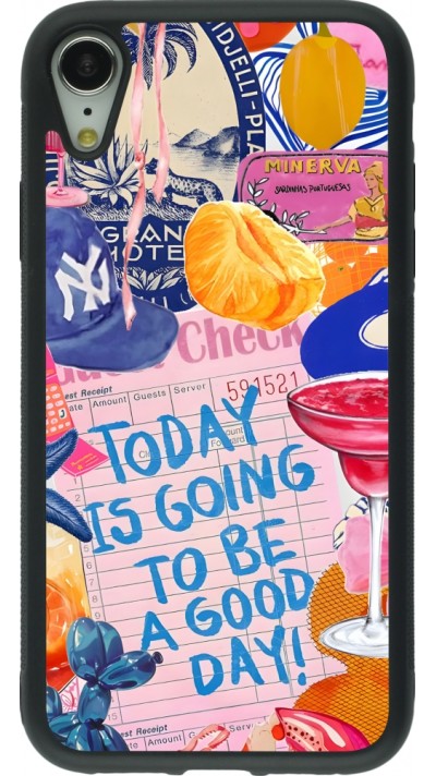 Coque iPhone XR - Silicone rigide noir Preppy Today is Going to be a good day