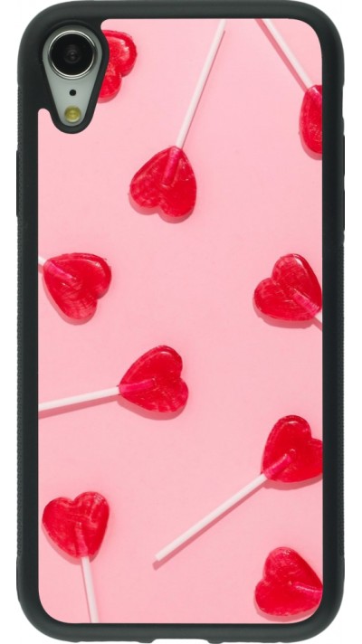 Coque iPhone XR - Silicone rigide noir Saint Valentines Day 26 Lollipop