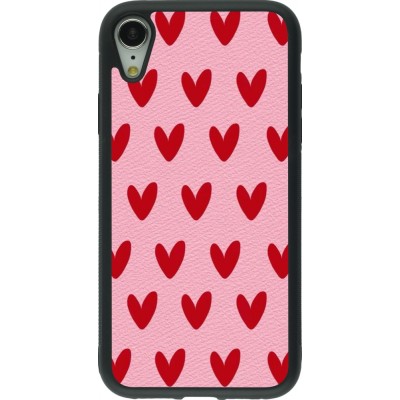 Coque iPhone XR - Silicone rigide noir Saint Valentines Day 26 Pattern heart