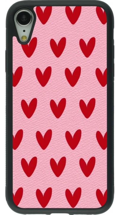 Coque iPhone XR - Silicone rigide noir Saint Valentines Day 26 Pattern heart