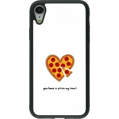 Coque iPhone XR - Silicone rigide noir Saint Valentines Day 26 You have my pizza heart