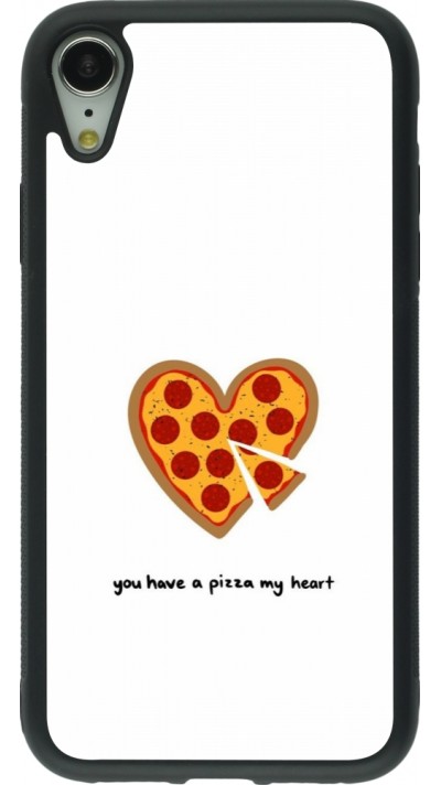 Coque iPhone XR - Silicone rigide noir Saint Valentines Day 26 You have my pizza heart