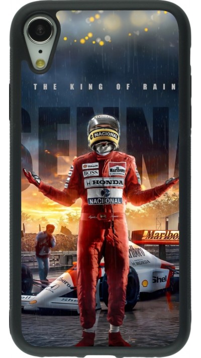 Coque iPhone XR - Silicone rigide noir Senna The King of Rain