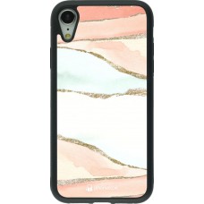 Coque iPhone XR - Silicone rigide noir Shimmering Orange