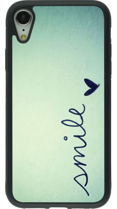 Coque iPhone XR - Silicone rigide noir Smile