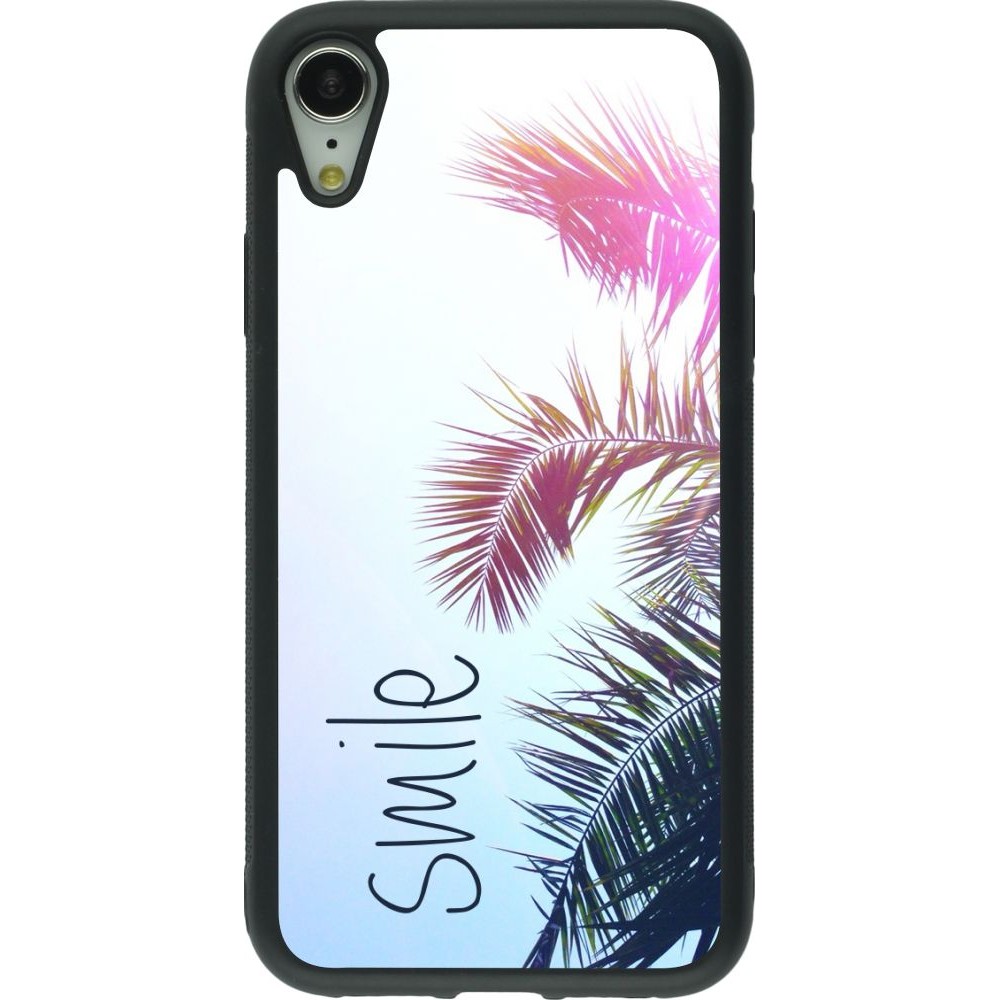 Coque iPhone XR - Silicone rigide noir Smile 05