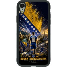 Coque iPhone XR - Silicone rigide noir Football Bosnie-Herzégovine splash 2026