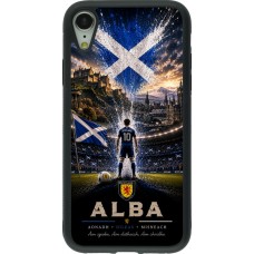 Coque iPhone XR - Silicone rigide noir Football Écosse splash 2026