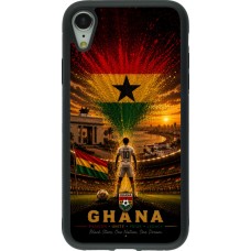 Coque iPhone XR - Silicone rigide noir Football Ghana splash 2026