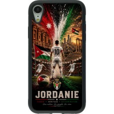 Coque iPhone XR - Silicone rigide noir Football Jordanie splash 2026