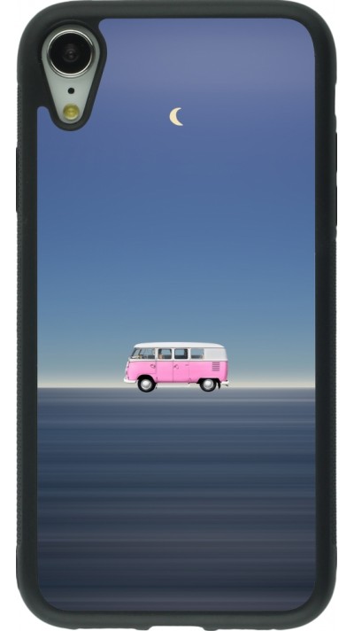 Coque iPhone XR - Silicone rigide noir Spring 23 pink bus