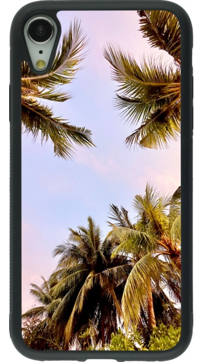 Coque iPhone XR - Silicone rigide noir Summer 2023 palm tree vibe