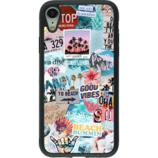 Coque iPhone XR - Silicone rigide noir Summer 20 collage