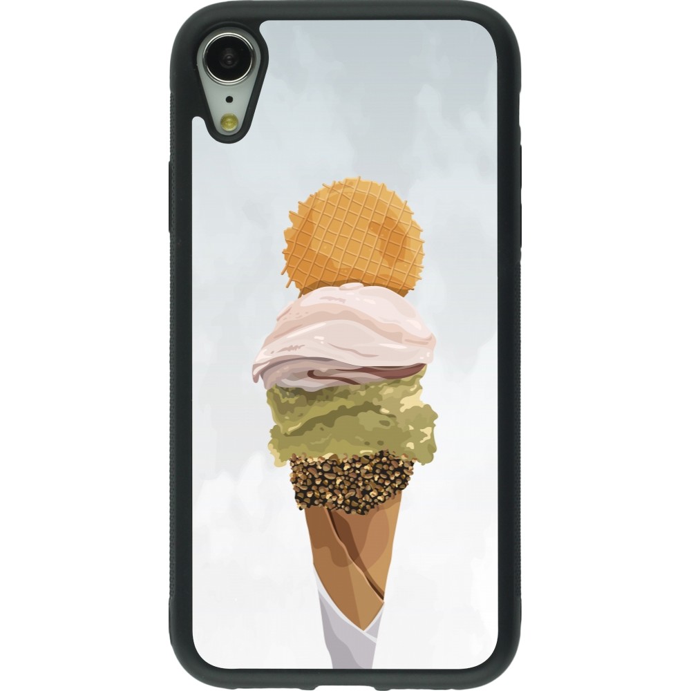 Coque iPhone XR - Silicone rigide noir Summer 2025 Cornet