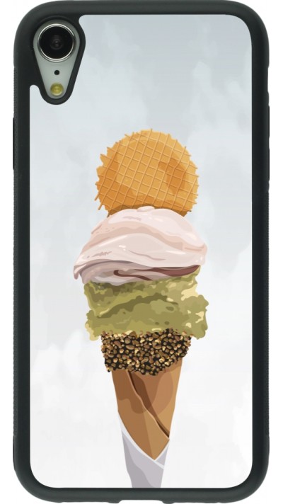 Coque iPhone XR - Silicone rigide noir Summer 2025 Cornet