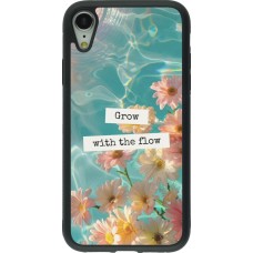 Coque iPhone XR - Silicone rigide noir Summer 2025 Grow with the flow