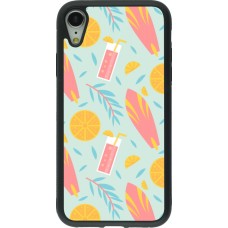 iPhone XR Case Hülle - Silikon schwarz Summer 2025 Pattern citron