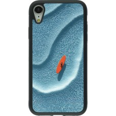 Coque iPhone XR - Silicone rigide noir Orange surf Summer 2026