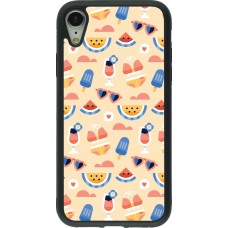Coque iPhone XR - Silicone rigide noir Pattern Summer 2026