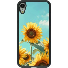 Coque iPhone XR - Silicone rigide noir Sunflowers Summer 2026