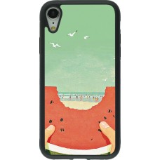 Coque iPhone XR - Silicone rigide noir Views through a watermelon Summer 2026