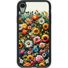 Coque iPhone XR - Silicone rigide noir Summer Floral Pattern