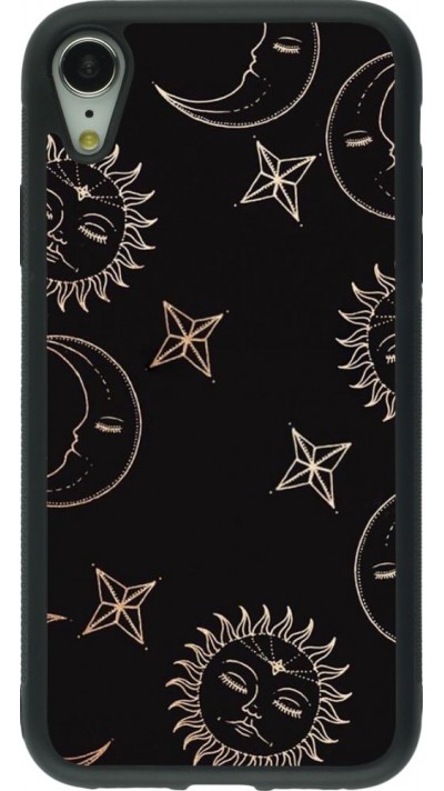 Coque iPhone XR - Silicone rigide noir Suns and Moons