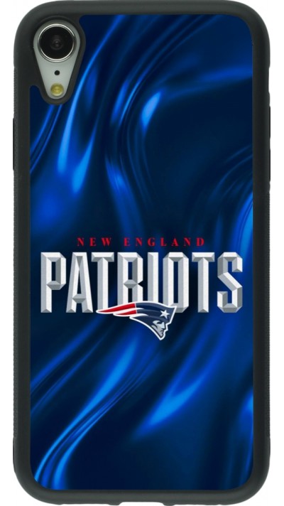 Coque iPhone XR - Silicone rigide noir Super Bowl 26 Patriots 2