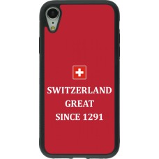 Coque iPhone XR - Silicone rigide noir Switzerland Great Since 1291