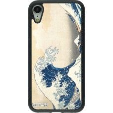 Coque iPhone XR - Silicone rigide noir Tableau art - La Grande Vague de Kanagawa - Hokusai