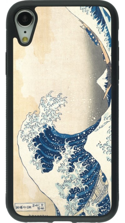 Coque iPhone XR - Silicone rigide noir Tableau art - La Grande Vague de Kanagawa - Hokusai