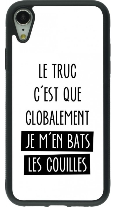 Coque iPhone XR - Silicone rigide noir Le truc globalement bats les couilles