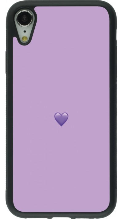 Coque iPhone XR - Silicone rigide noir Valentine 2023 purpule single heart